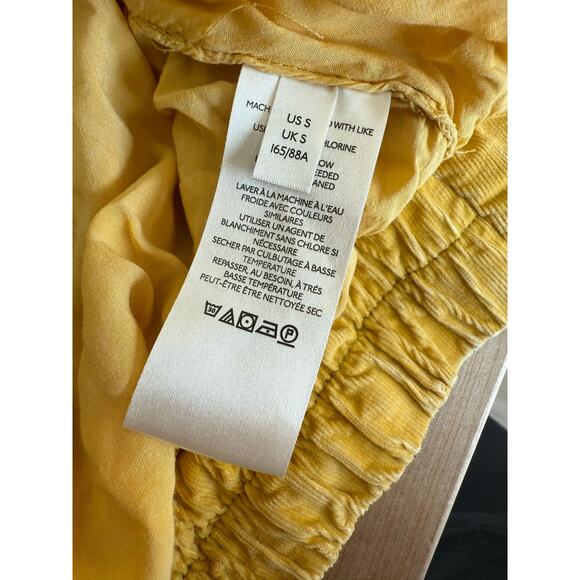 We The Free People Sure Thing Bomber Yellow Jacket Small Boho Corduroy - Picture 12 of 14